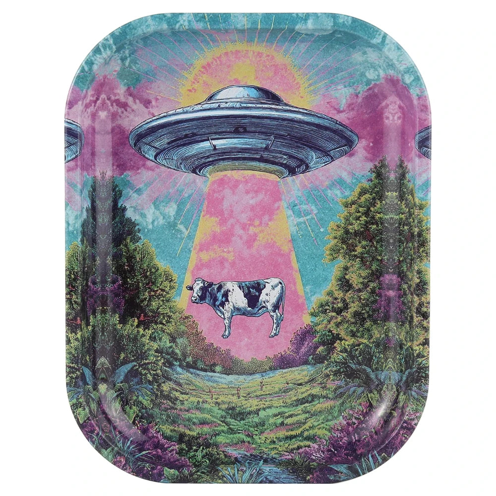 Psychedelic UFO Rolling Tray and Grinder